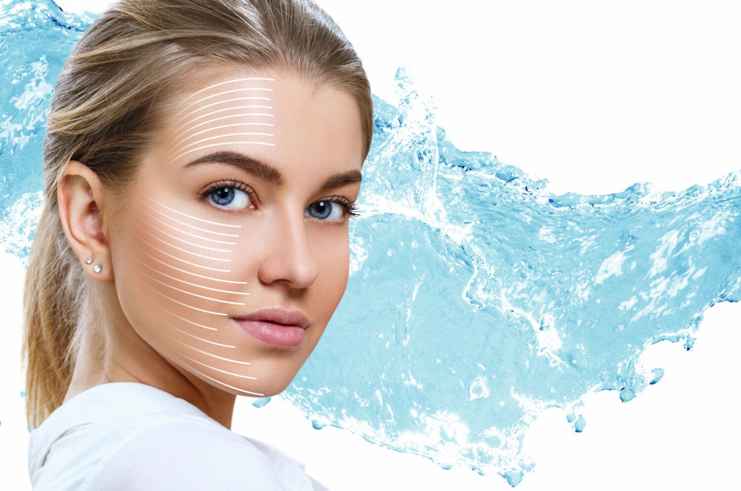 Graphic,Lines,Shows,Facial,Lifting,Effect,On,Skin.,Isolated,On